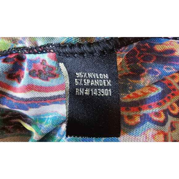 WOMEN'S COCO AND CARMEN sheer patterned lettuce trim dress, Y2K, Sz S/M - Picture 5 of 5